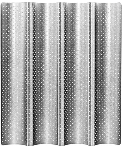 Gcroet Baking Tray for 4 Baguettes Carbon Steel Nonstick French Bread Baking Pan with Air Vent Easy to Clean Pan for Baking