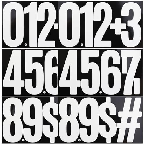 CMBBZZY 6 Inch Vinyl Self Adhesive Large Number Stickers - 6 Sheets White