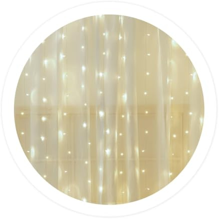 WatioWave Cortina LED luminosa 3x2m, luz fría, ideal para decoraciones en eventos, fiestas y ambientes festivos.