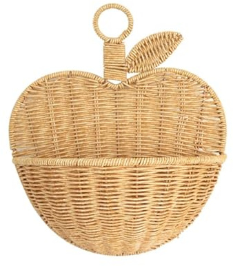 HWJFDC Panier Osier Rangement Panier en rotin en Forme de Pomme tissé à la Main en Osier Suspendu paniers de Rangement Divers décoration d'intérieur for organisateurs de Rangement muraux