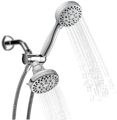 Doppio Soffione Doccia, Tubo Flessibile in Acciaio Inossidabile e Set Deviatore Acqua, Soffioni Portatili per Accessori da Bagno Domestici e Alberghi
