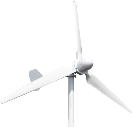 QZCX Aerogenerador Eolico, Turbina aerogeneradora de Eje Horizontal de 10KW, Molino de Viento trifásico de CA 3 Cuchillas 10000W 48V 96V for Granja y hogar(48V)