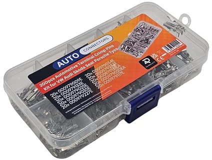 200pcs Automotive Terminal Crimp Pins Kit for VW Skoda Seat Porsche Tyco 000979009E 000979133E 000979025E 000979035E 000979227E 000979034E 000979237E 000979131EA 000979020EA 000979117E