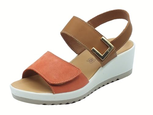 ENVAL SOFT 7778811 Nabuk Nappa Arancio Sandali Confort per Donna in Pelle (Taglia 38)
