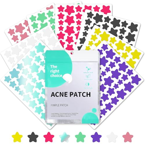 YAMAIDUO 408 Piezas Parches Granos Estrella, Hidrocoloides Pimple Patches | Uso Diurno y Nocturno 2 en 1, Invisibles Acne Patch de Absorción Natural Transpirable con Aceite de Té y Ácido Salicílico