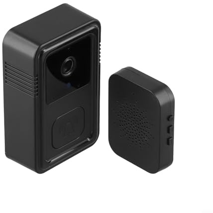Two Way Intercom Wireless Video Doorbell for Smart Home with and Custom Voice Greeting (Black)
