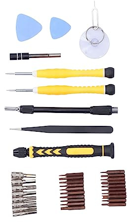 Multifunctional Repair Tool Set Professional Mini Screwdriver and Bit Assortment Socket Kit with 20 Bits 8 Sockets for Electronics Removal Laptops Phones Game Consoles Alloy Steel