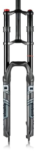 QHIYRZE DH Mountain Bike Suspension Fork 27.5 29 Inch Downhill MTB Air Fork 1-1/8 Straight Front Fork Travel 165mm XC Double Shoulder Manual Lockout QR 9x100mm Disc Brake(27.5'')