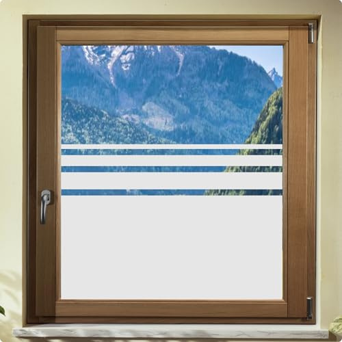 rs-interhandel e650 Sichtschutzfolie Glasdekorfolie Bad Fenster Fensterfolie Keine Milchglasfolie # H 80 cm (100cm Breit x 80cm Hoch)