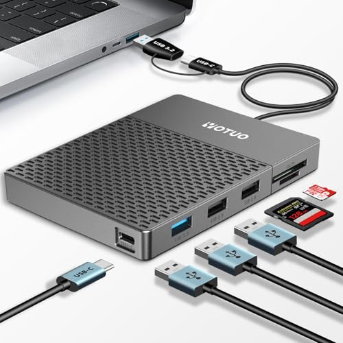 YOTUO Docking Station External Hard Drive Storage, USB-C Hub + HDD 7-in-1, USB 3.0, SD/TF Card, HDD for Windows, Mac, Android, TV, Phone, Laptop, Desktop, PC (Space Black, 1TB+Docking Station)