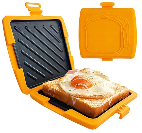 Tostadora De Sándwich,Superficie Antiadherente Y Resistente Al Calor - Tostador Y Sandwichera Para Microondas Desayuno - Desayuno Fiestas Viajes Hogar Residencia Estudiantil
