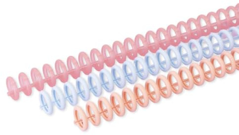 Craftelier - Spirali di rilegatura a clic Passo 3:1 Confezione da 6 - Tonalità Baby - Diametro 12 mm (0,47) - Riutilizzabili e Ritagliabili - Fino a 85 fogli - per formati A4 a A8
