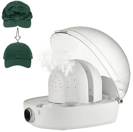 Professionell Kepsrengörare med Ånga 1000W, Maskin för Kepsunderhåll med 300ml Tank, 102C Ångtvätt och Automatisk Torkning för Baseballkepsar och Snapbacks