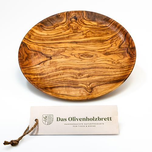 das Olivenholzbrett Plato de Madera de Madera de Olivo desde 22 cm Diámetro - 26cm