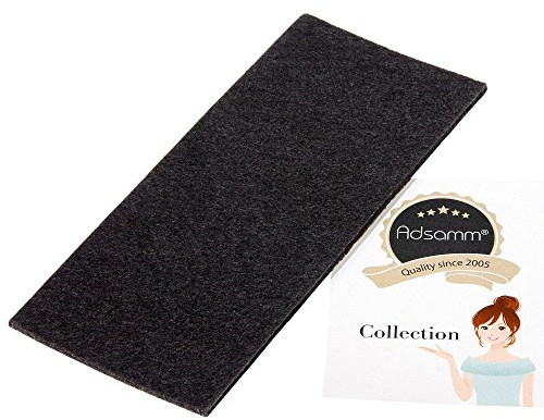 Adsamm® / 1 x Selbstklebende Filzplatte/Schwarz / 80x180 mm/Rechteckig/Filzgleiter zum Zuschneiden aus 3.5 mm starkem Filz/Möbel- und Bodengleiter