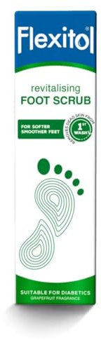 Flexitol Revitalising Foot Scrub - Removes Hard, Dead, Dry Skin on the Feet and Heels - 15 Percent Urea -Exfoliating Glycolic Acid - Clinically Proven Foot Cream - Suitable for Diabetics. 75g