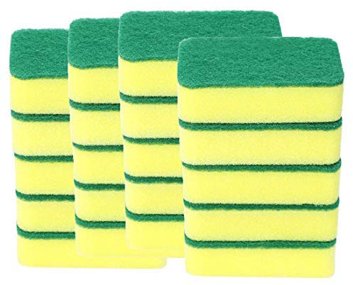 20 x Anti-Scratch Scouring Pads for Scrubbing 4.3 x 2.8 for Scrubbing Kitchen, Dishes, Yellow