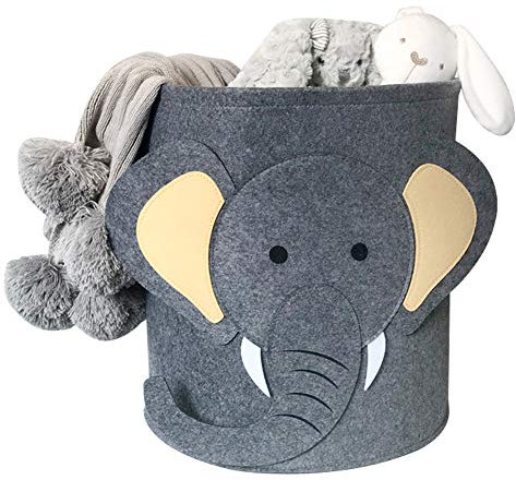 Aufbewahrungskorb Kinder Aufbewahrungsbox Wäschekorb Aufbewahrungskiste spielzeugkisten für kinderzimmer Organizer (Elefant)