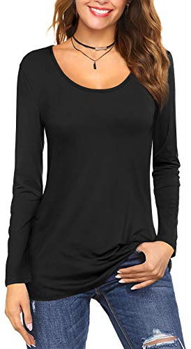 Florboom Women's Cotton Tunic Tops T-Shirt, Solid Color, Slim Fit, Short Sleeve, Longline with Classic Scoop Neck, Casual Shirt, Size S-XXL