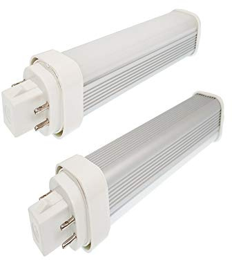 2pcs G24d 2Pin 7W Plug in CFL LED Bulb Replacement E-Simpo Rotatable PL Horizontal Recessed Downlight 600-800lm Sideview CFL 2U PL-C 13W Equivalent(Need Throw Ballast) (G24D Base 2-Pin 21mm, Daylight)