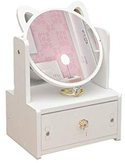 Verve Jelly Specchio per trucco con cassetto Organizzatore cosmetico multifunzione Multifunzione trucco a 2 livelli a 2 strati salvare la scatola a specchio rotante a 360 gradi Organizzatore