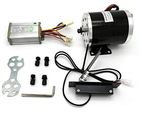 Elektrofahrrad Umbausatz, DIY E-Bike Gokart Elektrofahrrad mit Regler Und Pedal, 2800 U/min 36V DC 800W Bürstenmotor für Go Karts Scooter E-Bike