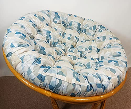 Rattani - Polster , Kissen , Auflage , Ersatzpolster für Rattan Papasansessel , Stoff California Dream IGGY 20 , D 120 cm , Made in EU .