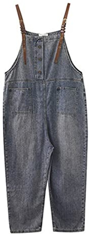 each women Salopette da Donna Larghe Jeans Tute da Donna Taglie Forti con Cinturino Regolabile Salopette Casual Allentata