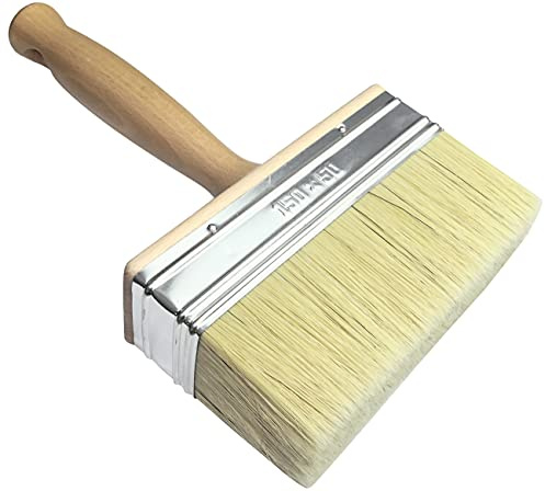 AERZETIX - Brosse Rectangulaire à Poils Naturels pour Murs en Briques - 150 x 50mm - pour Peinture Colle Vernis - Manche en Bois - Outil à Peindre