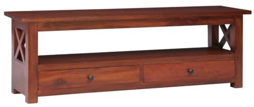 vidaXL TV-Schrank Braun 115x30x40 cm Massivholz Mahagoni