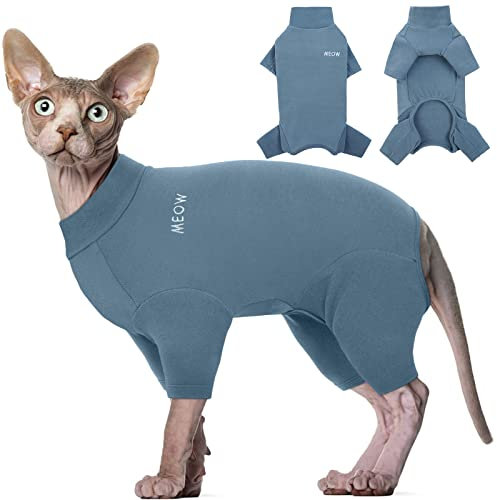 Hjyokuso Katzenbekleidung, Katzenpullover, Sphynx Pullover Mit Vier Beinen, Katzenbody Nach Op, Katzen Kleidung, Pullover Für Katzen, One Piece Pullover Für Sphynx,Cornish Rex,Devon Rex,Peterbal