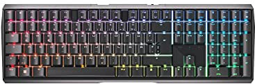 CHERRY MX 3.0S Wireless, Kabellose mechanische Gaming-Tastatur mit RGB-Beleuchtung, Deutsches Layout (QWERTZ), Bluetooth-, Funk- oder Kabelverbindung, MX RED Switches, Schwarz