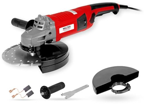 WALTER Winkelschleifer 2000 Watt, Scheiben-Ø: 230 mm, Polieren, Flexen, Flächen und Kanten schleifen, Rost entfernen, Messer schärfen, Bearbeiten harte Werkstoffe wie Stein & Metall, Beton, Fliesen
