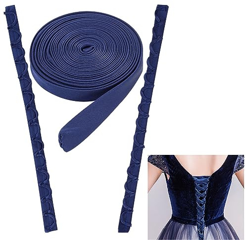 BENECREAT 1 Set Sostituzione Cerniera Abito da Sposa, Accessori per Abiti da Sposa Artigianali Fai-da-Te Regolabili Blu Notte per Cinturino per Abiti da Ballo
