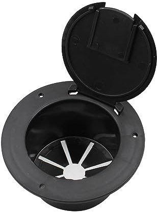 Dickly RV-Elektrokabel-Abdeckung, Elektrokabel-Abdeckung, 12,7 cm rund mit Deckel, schwarze Stromkabel-Abdeckung, Zubehör für Boot, Yacht, LKW