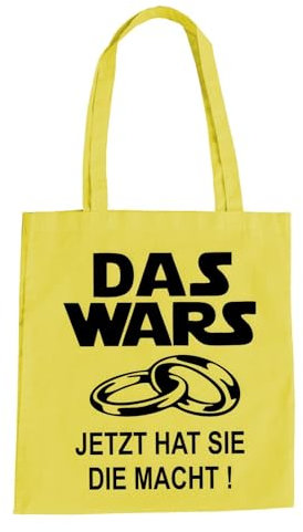 JGA Das Wars Bräutigam Baumwolltasche - Junggesellenabschied Heiraten Star Jetzt Hat Sie Die Macht Gelb