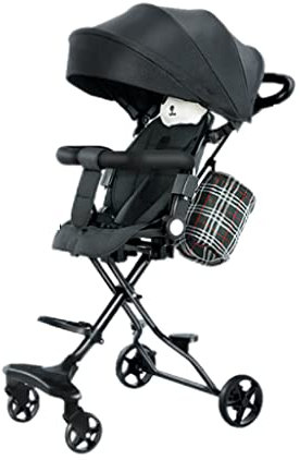 ZONABSQQ Kinderwagen Kinderwagen/Kinderwagen, verstellbare Rückenlehne und Kopfstütze mit übergroßem Korb, verstellbare Fußhöhe und Griffdach Komfort und Sicherheit
