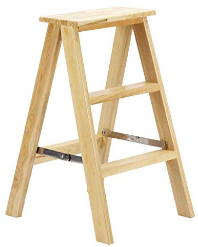 SHENJIA Escalera de Madera de 3 escalones, Banco Alto con Pedales, Silla Plegable para escaleras, Taburete Resistente para Herramientas de jardinería doméstica Biblioteca Oficina ático