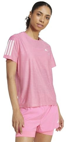 adidas Damen Own The Run Base Tee, Lucid Pink/White, L