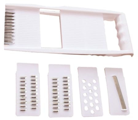 Sunicon Handheld Vegetable Slicer 4 in 1 Multipurpose Vegetable Slicer, Handheld Stainless Steel Shredder Cutter Grater with 4 adjustable Blades Ergonomic Handle for Vegetable
