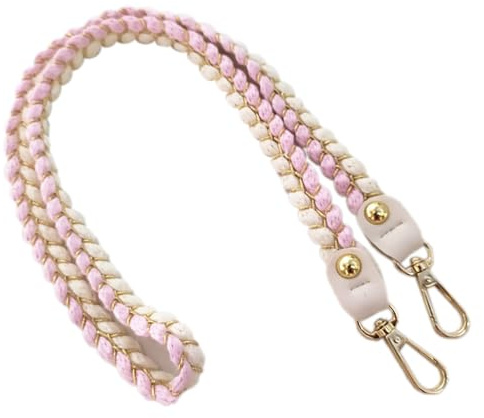 Anevous Catenella per borsa in corda di cotone per donne, 120 cm, catena per borsa a mano, tracolla per borsa a spalla, catena di ricambio per borsa a mano, catena per cellulare, rosa chiaro