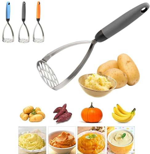 Presse-purée En Acier Inoxydable, Presse Purée Manuel Pomme De Terre Cuisine, Broyeur De Pomme De Terre Avec Antidérapant Manche, Moulin À Légumes - Presse-purée En Inox Pour Fruits, Aliments Bébés