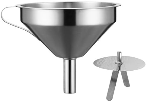 Laroal Imbuto in Acciaio Inox da 13 cm, Imbuto da Cucina con Filtro a 200 Maglie per riempire Bottiglie di Oli/succhi/Vino/caffè/tè/Latte/ingredienti secchi