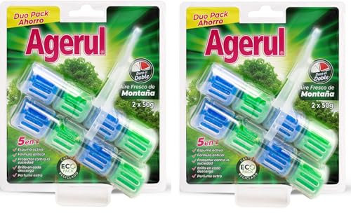 Ambientador Bloque WC Para Inodoro 2 x 50 Gr (2 Unidades, Aire Fresco Montaña)