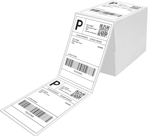 ADHES 4 inch x 6 inch x 1000lable Direkte Thermische Fanfold | -Versandetiketten Etikettendrucker Desktop für Postanschriften DHL Etiketten(101.5mm x 152mm)