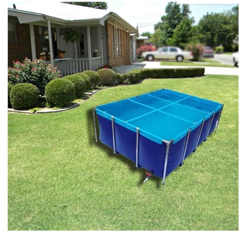 Koiteich-Planenpool, 80 x 60 x 30 cm, oberirdischer Fischtank für Zucht und Bewässerung, langlebige Wasserspeicherlösung für Aquakultur und Gartenteiche