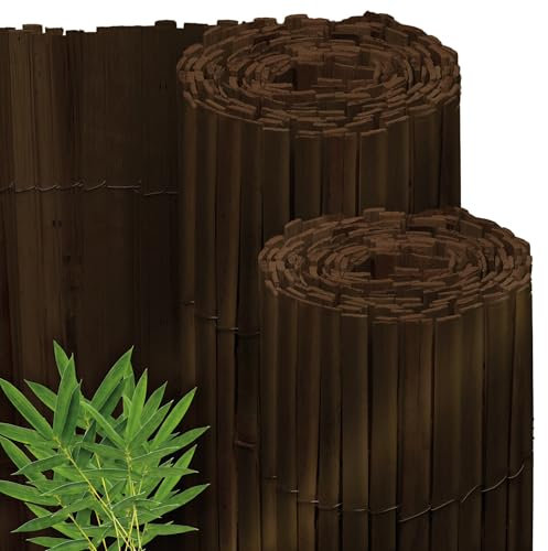Sol Royal Schermo Frangivista Bambù Marrone Scuro 160x600 cm – Stuoia in Bambù per Giardino e Balcone – Schermo Privacy Robusto Naturale Resistente alle Intemperie Frangivento Vendita – B55