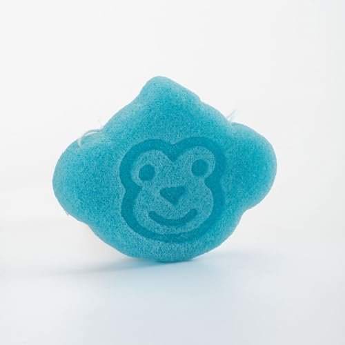 Esponja konjac natural para niños (mono azul)