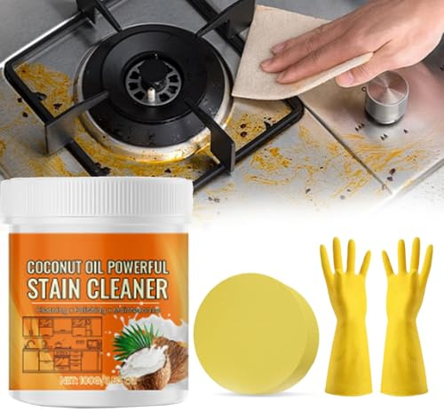Coconut Oil Kitchen Cleaning & Polishing Paste, Coconut Oil Cleaning Paste, Multipurpose 𝐂𝐨𝐜𝐨𝐧𝐮𝐭 𝐎𝐢𝐥 𝐂𝐥𝐞𝐚𝐧𝐢𝐧𝐠 & Polishing 𝐏𝐚𝐬𝐭𝐞, Stainless Steel Cookware Cleaner (1)