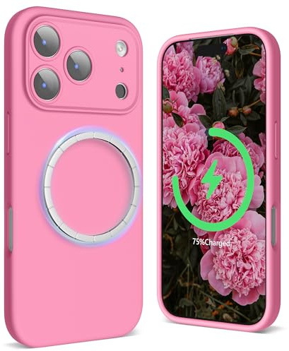 SURPHY Cover Magnetica per iPhone 17 Pro Silicone Liquido,Rosa | Aggiornata [Protezione Completa Fotocamera] [Resistente agli Urti e Antiurto]Custodia per iPhone 17 Pro 6,3 pollici 2025